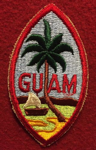 Ww2 U.  S.  Army Guam Command Cut Edge Snow Back Patch