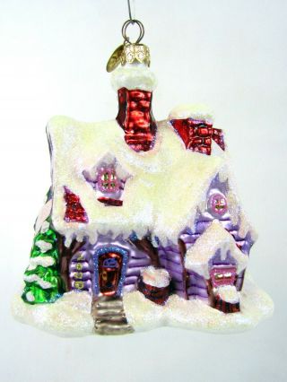 5 " Christopher Radko Holiday Hideaway Glass Christmas Ornament Plum House