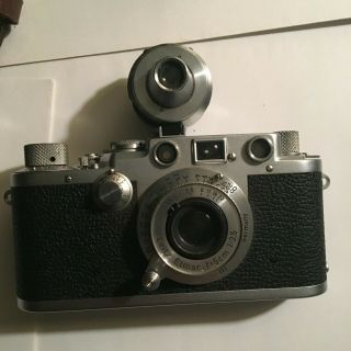 Vintage Leica III F Red Dial 35mm Camera with Extra Lens,  Case & Viewfinder 2