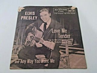 Elvis Presley Love Me Tender / Any Way You Want Me 45 1956 Picture Vinyl Record