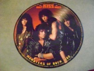 Kiss Crazy Nights Monsters Of Rock West German Imp.  Picture Disc W/censored Logo