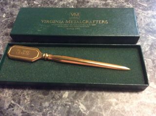 Vintage Brass Letter Opener By Virginia Metal Crafters Alexander Hamilton