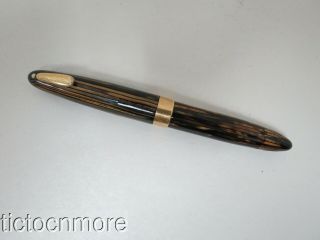 Vintage Sheaffer Lieftime Tuckaway Brown Striated & Gft Fountain Pen 14k Nib