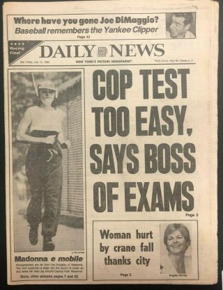 1985 July 12 Ny Daily News Newspaper Madonna/baseball 