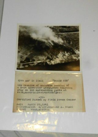 Ww Ii War Photo From A Fighter Pilot Typed Explanations Censor Passed