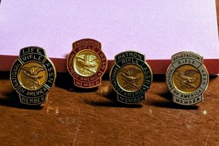 NRA Life Member Endowment Patron Benefactor Hat Lapel Pins,  Brass Medal Keychain 2
