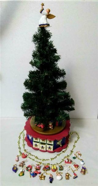Vintage Avon Christmas Countdown Musical Revolving Tree Advent Calendar