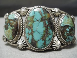 One Of The Best Vintage Navajo Damale Turquoise Sterling Silver Bracelet Old