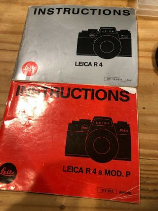 Vintage Leica R4 35mm SLR Film Camera W/ Summicron R 1:2 50mm Lens & Bag VGUC 2