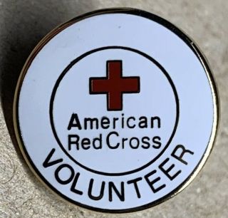 Vintage American Red Cross Volunteer Lapel Hat Pin [b]
