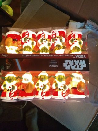 Star Wars Yoda Holiday Christmas Light Set Nip String Of 10 Kurt Adler