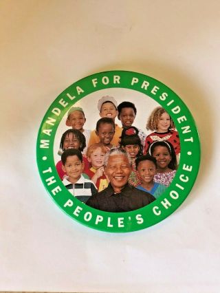 Vintage 1990s Nelson Mandela For President Campaign Button " The People 