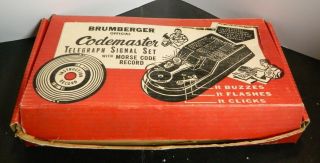 Vintage Brumberger Codemaster Telegraph Signal Set W/ Morse Code Record Org.  Box