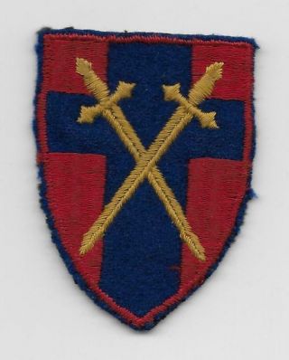 Ww2 British Made 21st Army Group Patch - Embroidered On Blue Felt - Black Back