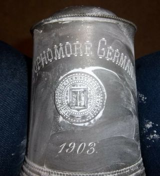 Yale 1903 Pewter Glass Bottom Tankard Sophomore German The S.  Goodman Co.