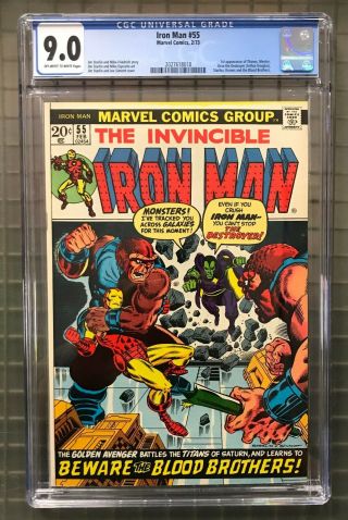 Iron Man 55 Marvel Comics 1973 Cgc 9.  0 Thanos Drax The Destroyer 1st Appearance