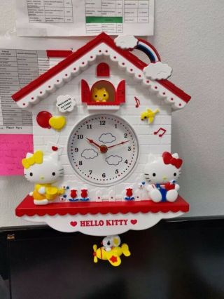 Vintage Sanrio Hello Kitty Wall Clock Rare
