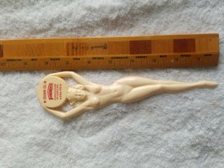 Vintage Plastic Art Deco Naked Woman Letter Opener.  Crown Company Formica Fab.