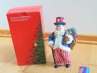 Santa Claus Clothtique Possible Dreams Yankee Doodle Patriotic Uncle Sam (r676)