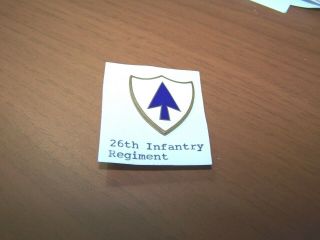 Wwii Era Us Dui Crest 26th Infantry Regiment,  Pinback