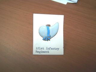 Wwii Era Us Dui Crest 121st Infantry Regiment,  Pinback