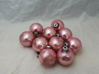 10 Piece Shiny Brite Solid Light Pearl Pink Balls Christmas Holiday Ornaments