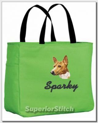 Basenji Embroidered Essential Tote Bag 18 Colors