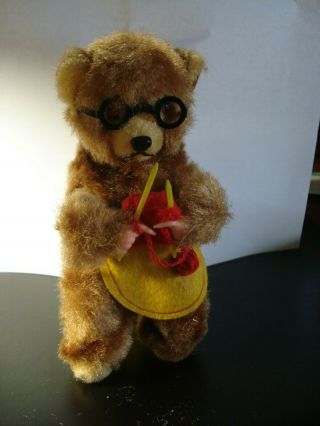 Vintage.  Teddy Bear.  Wind Up Clock Work Toy.  West Germany