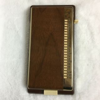 Vtg Bates List Finder Model K Address Book Flip Metal Faux Wood Style 19201