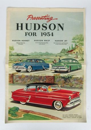 Hudson For 1954 Car Advertising Flyer / Booklet