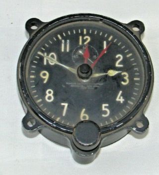 Vintage Waltham Airplane Clock Gauge Flight Aviation Aircraft Gauge As - Is