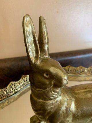 Early German Gold Painted Paper Mache Rabbit Candy Container 3
