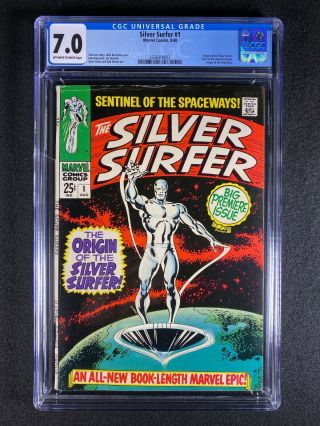 Silver Surfer 1 Cgc 7.  0 (1968) - Origin Of The Silver Surfer
