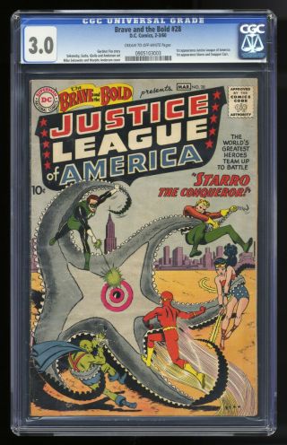 The Brave And The Bold 28 Cgc 3.  0 (dc,  1960) - 1st Justice League