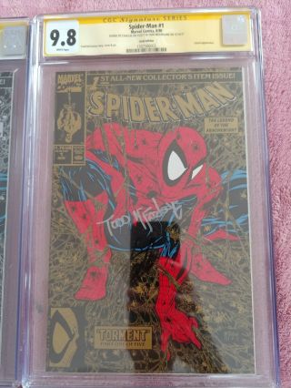 Spiderman Torment 1,  Three Variant Cgc 9.  8 Signed Stan Lee And Todd Macfarlane