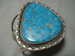 One Of Best Vintage Navajo Carico Lake Turquoise Sterling Silver Bracelet Old