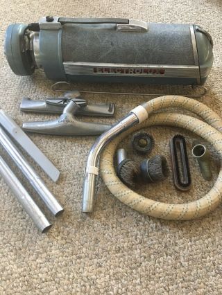 Vintage Electrolux Canister Vacuum Cleaner Model E With Accessories
