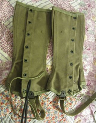 Vintage Wwii U.  S.  Marine Corps Leggings Spats Size 3 Or 4 Named