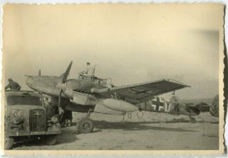 German Wwii Archive Photo: Luftwaffe Messerschmitt Bf 110 Being Refuelled