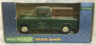 Ertl 1:25 Diecast John Deere 1955 Chevy Midland Implement Pickup Truck Bank
