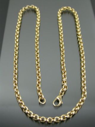Vintage 9ct Gold Rolo Link Necklace Chain 20 Inch C.  1980