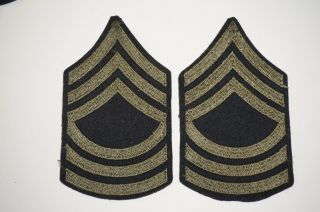 Master Sergeant Rank Chevrons Wool Patches Wwii Us Army C1360