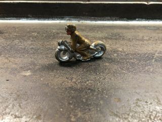 Vintage Barclay Manoil Lead Slush Mold Us Military Soldier Toy Motorcycle 2