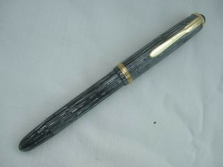 Ciba Silver Pearl Striated Fountain Pen - Piston Filler