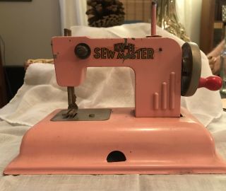 Kayanee Sew Master Miniature Hand Crank Child’s Toy Sewing Machine - Pink