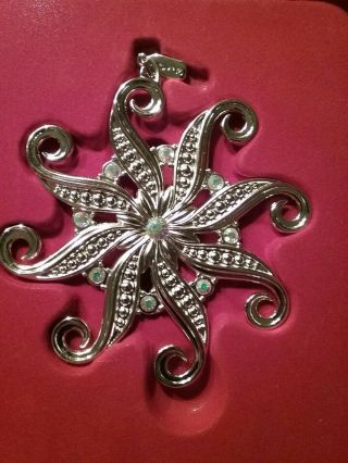Lenox 2013 Annual Snow Majesty Silver Plated Christmas Ornament 3.  5 "