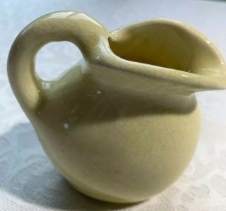 Vintage Yellow mini pottery Man in the Moon face creamer jug pitcher miniature 3