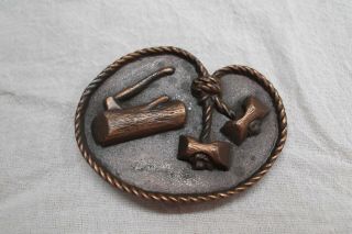 Vintage Old Bsa Boy Scout Wood Badge Belt Buckle Unique