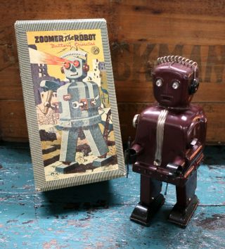 Vintage Burgundy Zoomer The Robot - Japan -