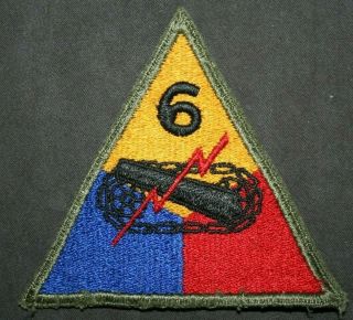 Wwii U.  S.  Army 6th Armored Division Patch Bastogne Battle Of The Bulge & Pacific